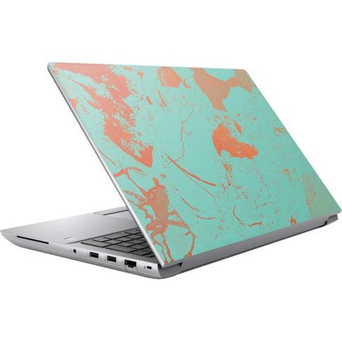 Turquoise and Orange Marble HP ZBook Fury 16 G10 Skin