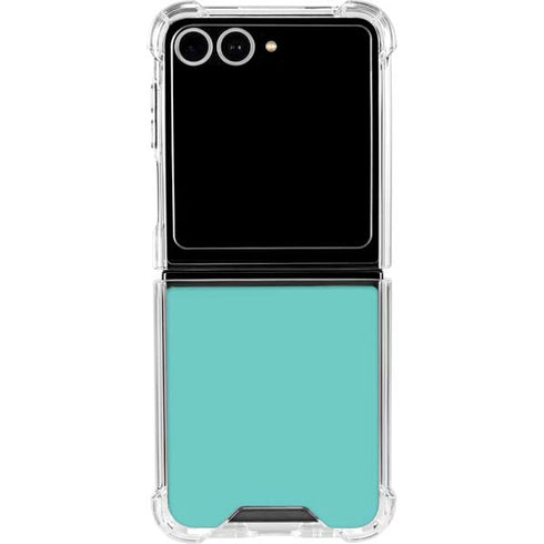 Turquoise Galaxy Z Flip7 Clear Case