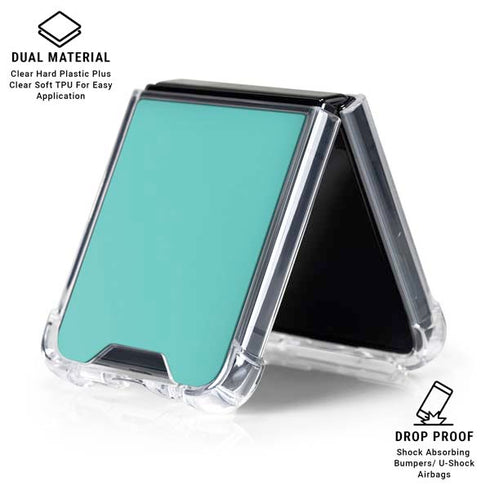 Turquoise Galaxy Z Flip7 Clear Case