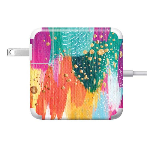Turquoise Brush Stroke by Etta Vee 85W Power Adapter (15 and 17 inch MacBook Pro Charger) Skin