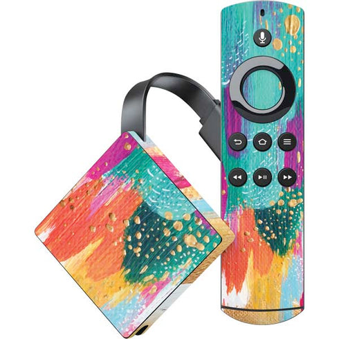 Turquoise Brush Stroke by Etta Vee Amazon Fire TV Skin