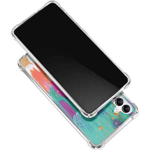 Turquoise Brush Stroke by Etta Vee Gabb Phone 4 Clear Case