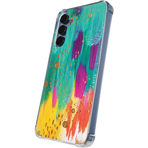 Turquoise Brush Stroke by Etta Vee Galaxy A35 5G Clear Case