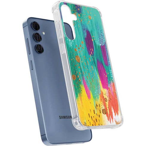 Turquoise Brush Stroke by Etta Vee Galaxy A35 5G Clear Case