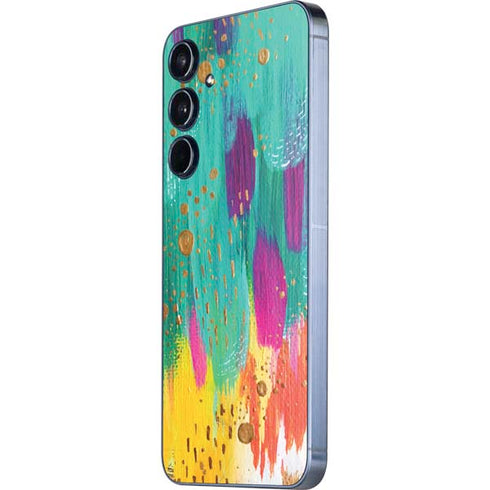 Turquoise Brush Stroke by Etta Vee Galaxy A35 5G Skin
