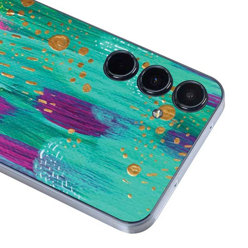 Turquoise Brush Stroke by Etta Vee Galaxy A36 5G Skin