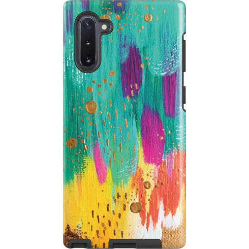 Turquoise Brush Stroke by Etta Vee Galaxy Cases