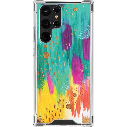 Turquoise Brush Stroke by Etta Vee Galaxy S23 Ultra Clear Case