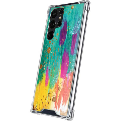 Turquoise Brush Stroke by Etta Vee Galaxy S23 Ultra Clear Case