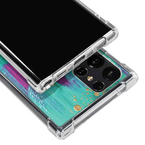 Turquoise Brush Stroke by Etta Vee Galaxy S23 Ultra Clear Case