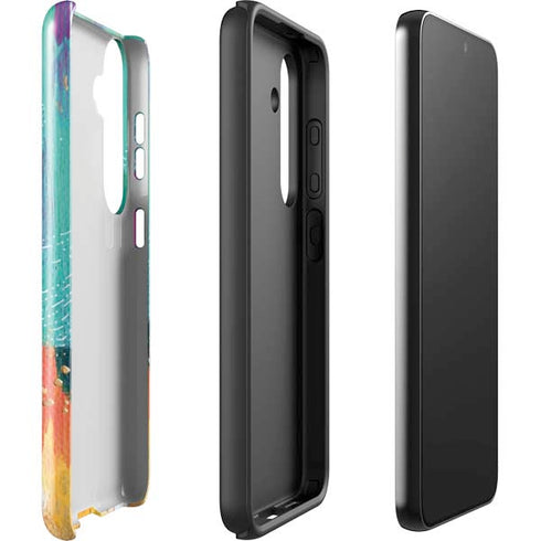 Turquoise Brush Stroke by Etta Vee Galaxy S25 Impact Case