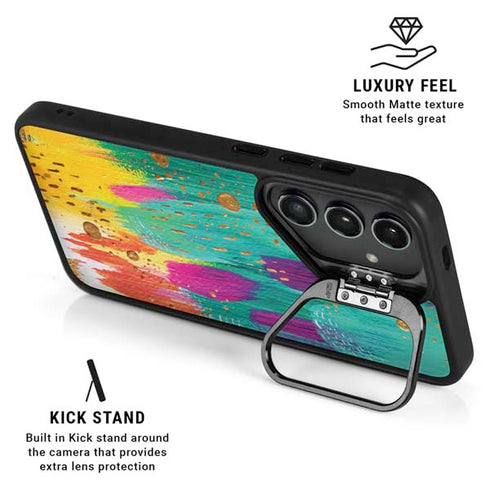 Turquoise Brush Stroke by Etta Vee Galaxy S25 Kickstand Case
