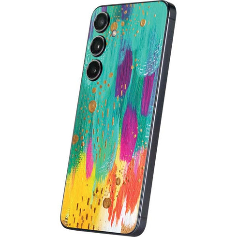 Turquoise Brush Stroke by Etta Vee Galaxy S24 Plus Skin