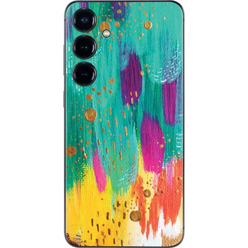 Turquoise Brush Stroke by Etta Vee Galaxy S25 Skin