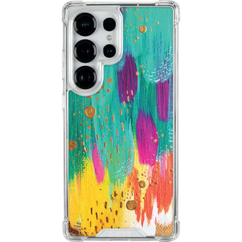 Turquoise Brush Stroke by Etta Vee Galaxy S25 Ultra Clear Case