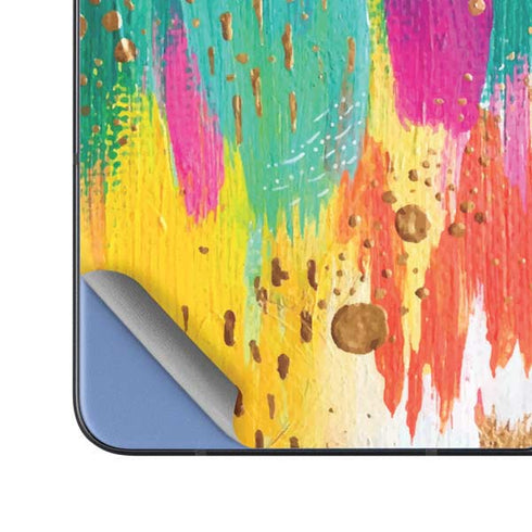 Turquoise Brush Stroke by Etta Vee Galaxy Z Fold5 5G Skin