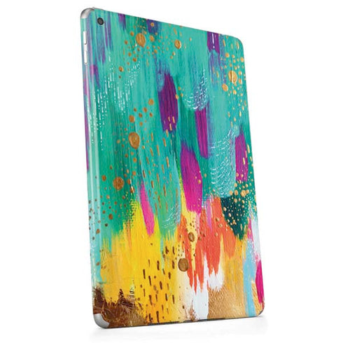 Turquoise Brush Stroke by Etta Vee Apple iPad Skin