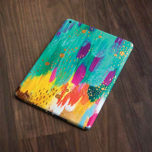 Turquoise Brush Stroke by Etta Vee Apple iPad Skin