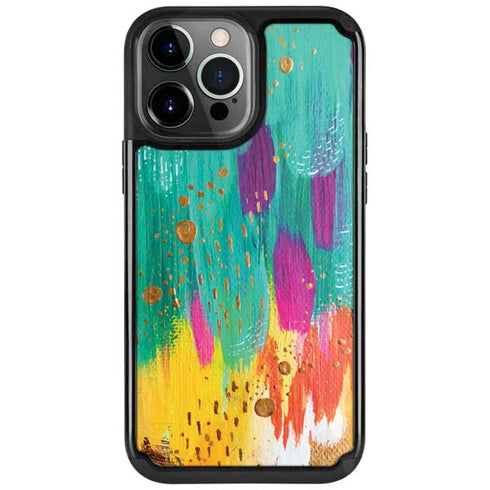 Turquoise Brush Stroke by Etta Vee iPhone Cases