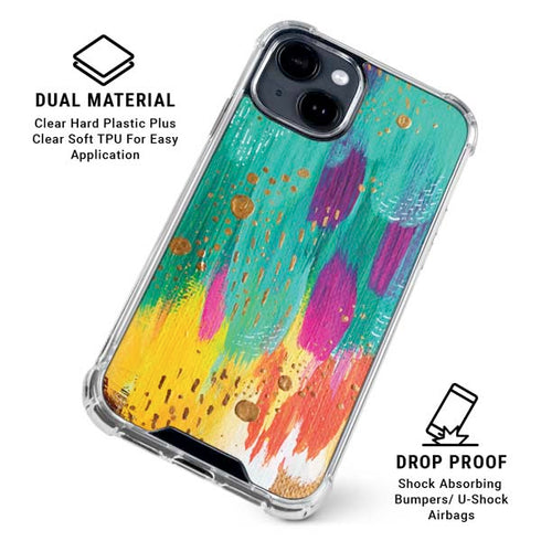 Turquoise Brush Stroke by Etta Vee iPhone 15 Clear Case