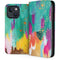 Turquoise Brush Stroke by Etta Vee iPhone 15 Folio Case
