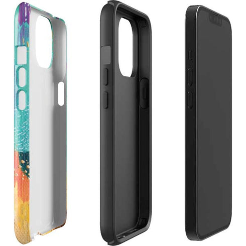 Turquoise Brush Stroke by Etta Vee iPhone 15 Impact Case