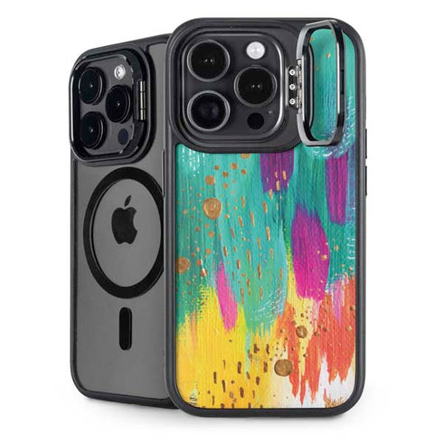 Turquoise Brush Stroke by Etta Vee iPhone 15 Pro Kickstand Case