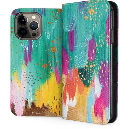 Turquoise Brush Stroke by Etta Vee iPhone Cases
