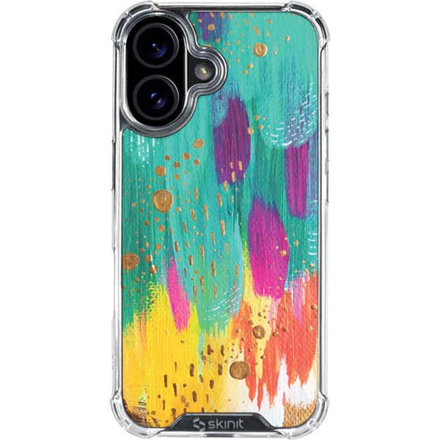 Turquoise Brush Stroke by Etta Vee iPhone 16 Clear Case