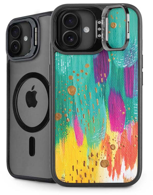 Turquoise Brush Stroke by Etta Vee iPhone 16 Kickstand Case