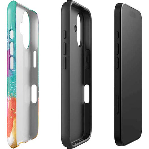 Turquoise Brush Stroke by Etta Vee iPhone 16 Plus Impact Case