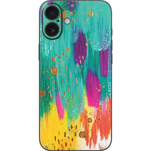 Turquoise Brush Stroke by Etta Vee iPhone 16 Plus Skin