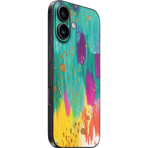 Turquoise Brush Stroke by Etta Vee iPhone 16 Plus Skin