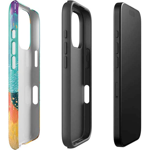 Turquoise Brush Stroke by Etta Vee iPhone 16 Pro Impact Case