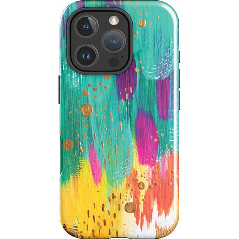 Turquoise Brush Stroke by Etta Vee iPhone 16 Pro Max Impact Case