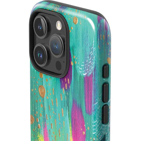 Turquoise Brush Stroke by Etta Vee iPhone 16 Pro Max Impact Case