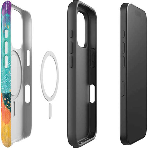 Turquoise Brush Stroke by Etta Vee iPhone 16 Pro Max Magsafe Impact Case