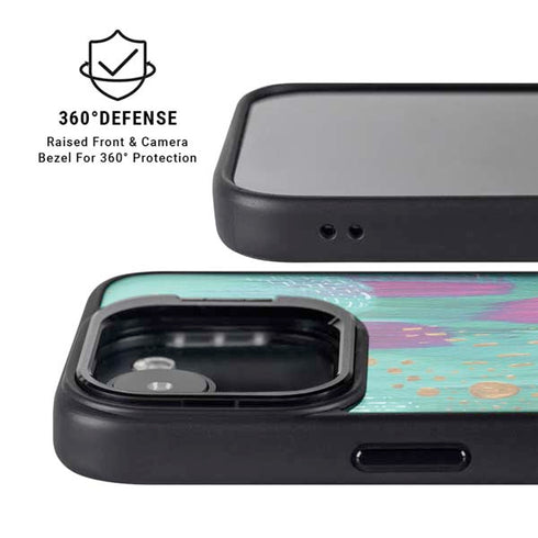 Turquoise Brush Stroke by Etta Vee iPhone 16e Kickstand Case