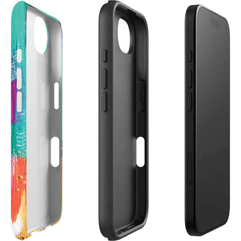 Turquoise Brush Stroke by Etta Vee iPhone 16e Impact Case