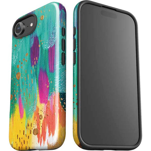 Turquoise Brush Stroke by Etta Vee iPhone 16e Impact Case
