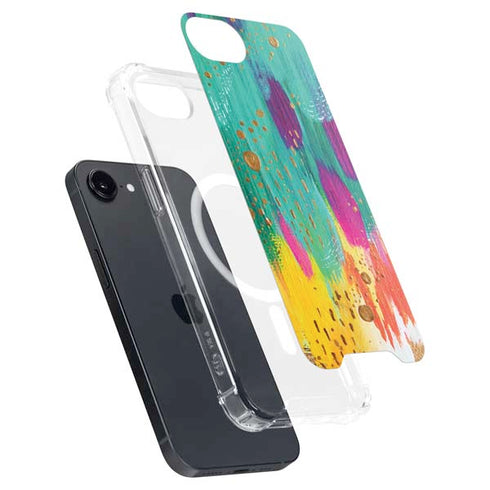 Turquoise Brush Stroke by Etta Vee iPhone 16e MagSafe Case