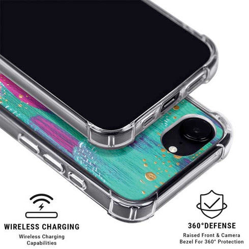 Turquoise Brush Stroke by Etta Vee iPhone 16e MagSafe Case