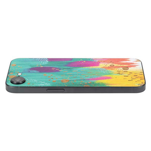 Turquoise Brush Stroke by Etta Vee iPhone 16e Skin