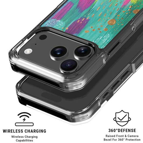 Turquoise Brush Stroke by Etta Vee iPhone 18 Pro Clear Case