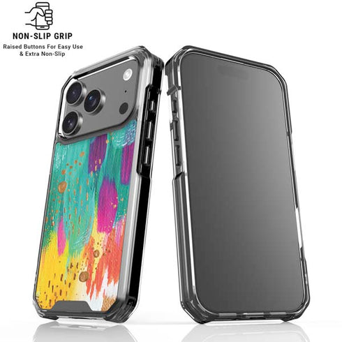 Turquoise Brush Stroke by Etta Vee iPhone 18 Pro Clear Case
