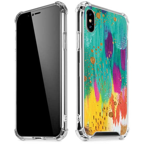 Turquoise Brush Stroke by Etta Vee iPhone X/XS Clear Case