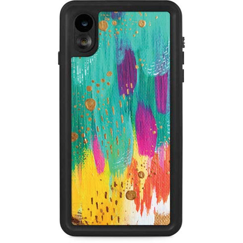Turquoise Brush Stroke by Etta Vee iPhone Cases