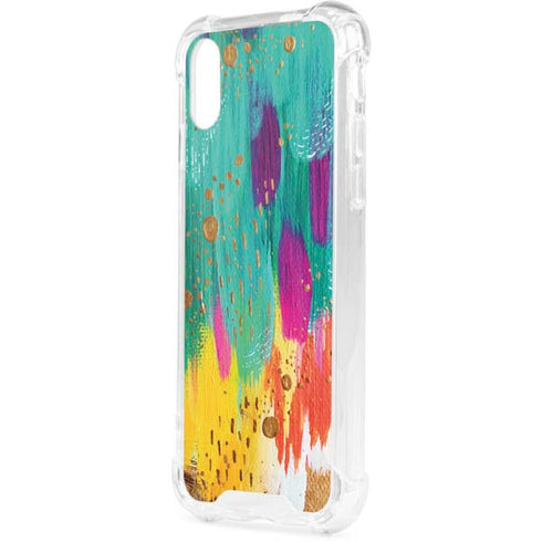 Turquoise Brush Stroke by Etta Vee iPhone XS Clear Case