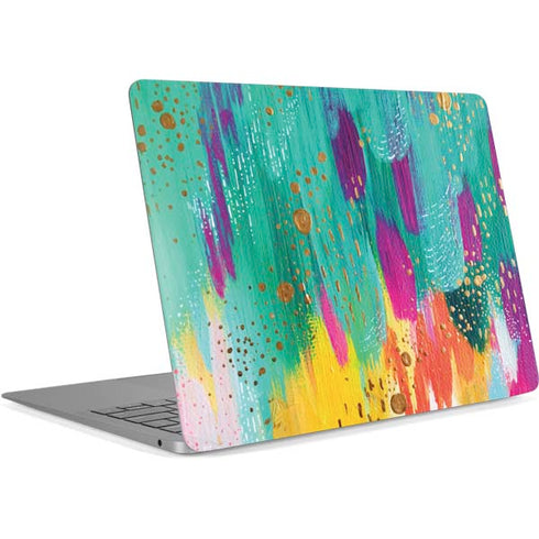Turquoise Brush Stroke by Etta Vee Apple MacBook Air Skin