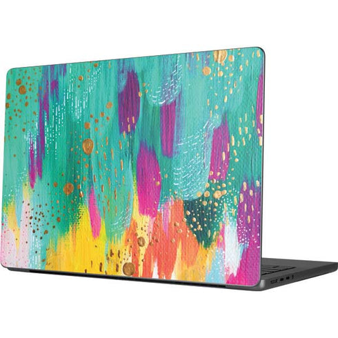 Turquoise Brush Stroke by Etta Vee Apple MacBook Pro 14-inch Skin